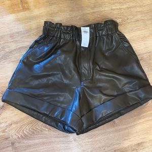 Abercrombie & Fitch high-waisted pleather shorts
